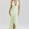 Tamara Pistachio Georgette Draped Midi Dress Tamara Pistachio Georgette Draped Midi Dress