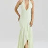Tamara Pistachio Georgette Draped Midi Dress Tamara Pistachio Georgette Draped Midi Dress