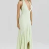 Tamara Pistachio Georgette Draped Midi Dress Tamara Pistachio Georgette Draped Midi Dress