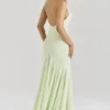 Tamara Pistachio Georgette Draped Midi Dress Tamara Pistachio Georgette Draped Midi Dress