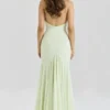 Tamara Pistachio Georgette Draped Midi Dress Tamara Pistachio Georgette Draped Midi Dress