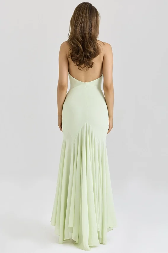 Tamara Pistachio Georgette Draped Midi Dress Tamara Pistachio Georgette Draped Midi Dress