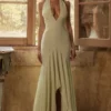 Tamara Pistachio Georgette Draped Midi Dress Tamara Pistachio Georgette Draped Midi Dress