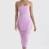 Tana Pink Strapless Corset Midi Dress Tana Pink Strapless Corset Midi Dress