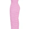 Tana Pink Strapless Corset Midi Dress Tana Pink Strapless Corset Midi Dress