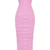 Tana Pink Strapless Corset Midi Dress Tana Pink Strapless Corset Midi Dress