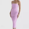Tana Pink Strapless Corset Midi Dress Tana Pink Strapless Corset Midi Dress