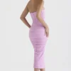 Tana Pink Strapless Corset Midi Dress Tana Pink Strapless Corset Midi Dress