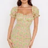 Tanaya Vintage Floral Puff Sleeve Mini Dress Tanaya Vintage Floral Puff Sleeve Mini Dress