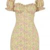 Tanaya Vintage Floral Puff Sleeve Mini Dress Tanaya Vintage Floral Puff Sleeve Mini Dress