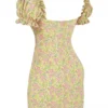 Tanaya Vintage Floral Puff Sleeve Mini Dress Tanaya Vintage Floral Puff Sleeve Mini Dress