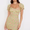 Tanaya Vintage Floral Puff Sleeve Mini Dress Tanaya Vintage Floral Puff Sleeve Mini Dress