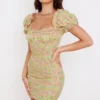 Tanaya Vintage Floral Puff Sleeve Mini Dress Tanaya Vintage Floral Puff Sleeve Mini Dress