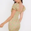 Tanaya Vintage Floral Puff Sleeve Mini Dress Tanaya Vintage Floral Puff Sleeve Mini Dress