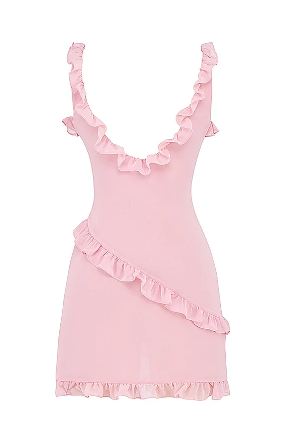 Tania Pink Quartz Ruffle Mini Dress Tania Pink Quartz Ruffle Mini Dress