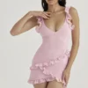 Tania Pink Quartz Ruffle Mini Dress Tania Pink Quartz Ruffle Mini Dress