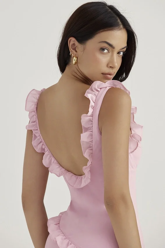 Tania Pink Quartz Ruffle Mini Dress Tania Pink Quartz Ruffle Mini Dress