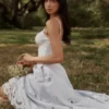 Tatiana Bluebell Lace + Cotton Broderie Anglais Midi Sundress Tatiana Bluebell Lace + Cotton Broderie Anglais Midi Sundress