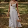 Tatiana Bluebell Lace + Cotton Broderie Anglais Midi Sundress Tatiana Bluebell Lace + Cotton Broderie Anglais Midi Sundress