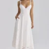 Tatiana White Cotton Broderie Anglaise Midi Sundress Tatiana White Cotton Broderie Anglaise Midi Sundress