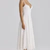 Tatiana White Cotton Broderie Anglaise Midi Sundress Tatiana White Cotton Broderie Anglaise Midi Sundress