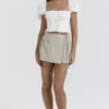 Tatum Stone Pleated Wrap Mini Skirt