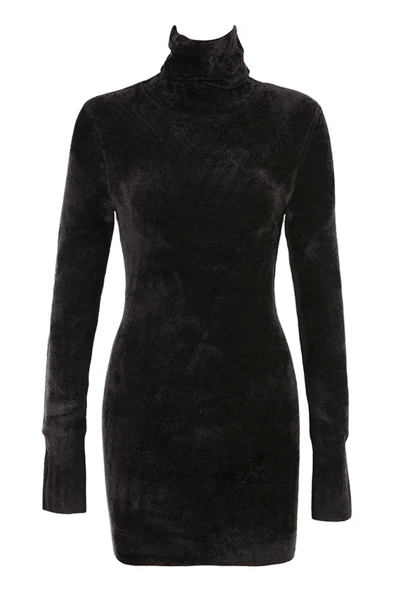 Taya Charcoal Chenille Mini Dress Taya Charcoal Chenille Mini Dress