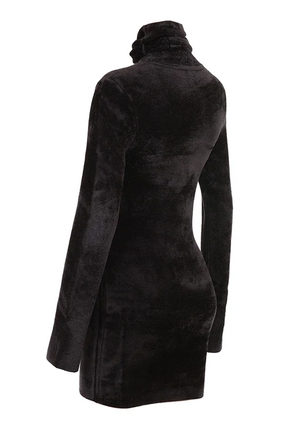 Taya Charcoal Chenille Mini Dress Taya Charcoal Chenille Mini Dress