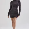 Taya Charcoal Chenille Mini Dress Taya Charcoal Chenille Mini Dress