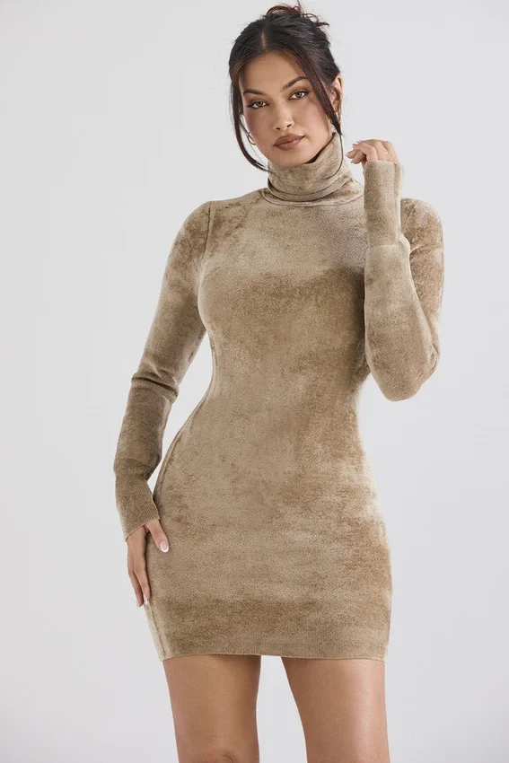 Taya Fawn Chenille Mini Dress Taya Fawn Chenille Mini Dress