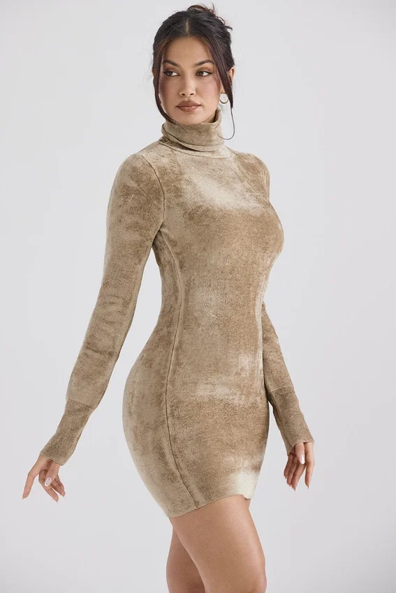 Taya Fawn Chenille Mini Dress Taya Fawn Chenille Mini Dress