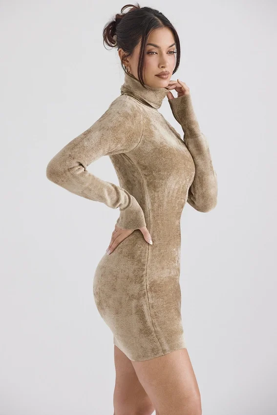 Taya Fawn Chenille Mini Dress Taya Fawn Chenille Mini Dress