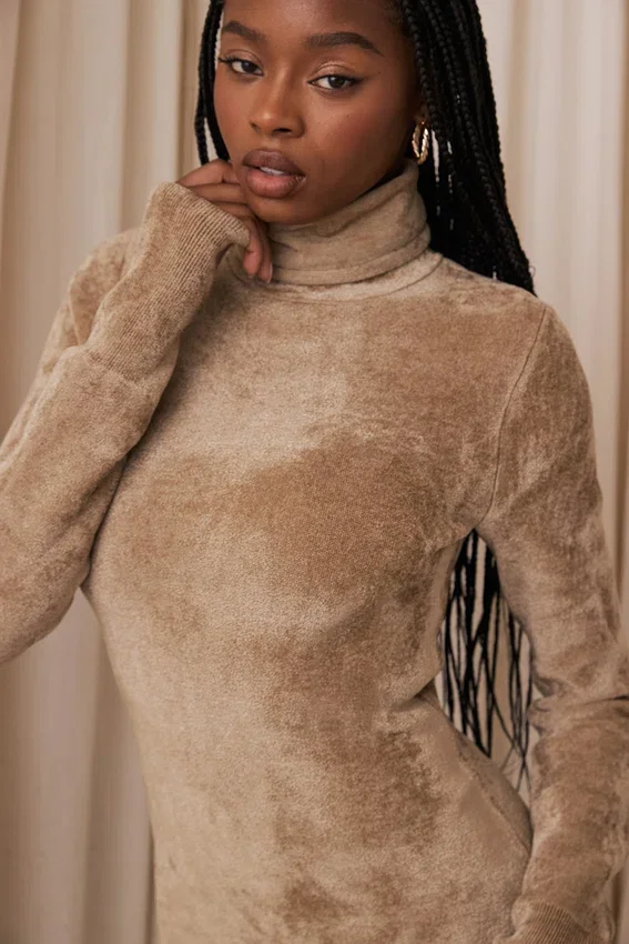 Taya Fawn Chenille Mini Dress Taya Fawn Chenille Mini Dress