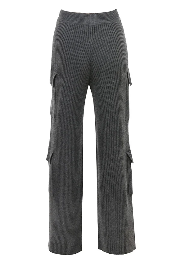 Tea Charcoal Knitted Utility Trousers Tea Charcoal Knitted Utility Trousers