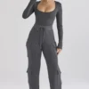 Tea Charcoal Knitted Utility Trousers Tea Charcoal Knitted Utility Trousers