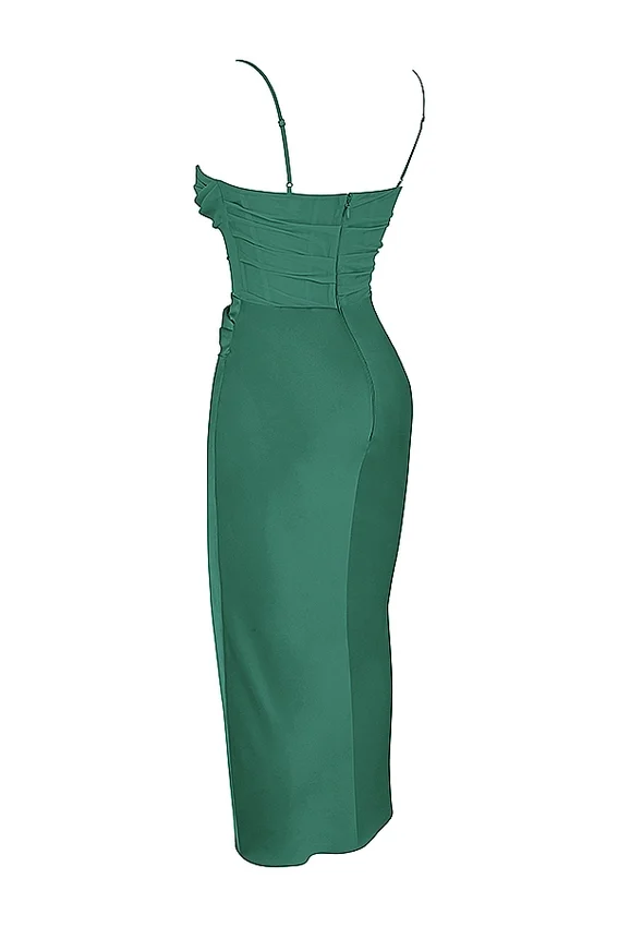 Teia Forest Draped Corset Midi Dress Teia Forest Draped Corset Midi Dress