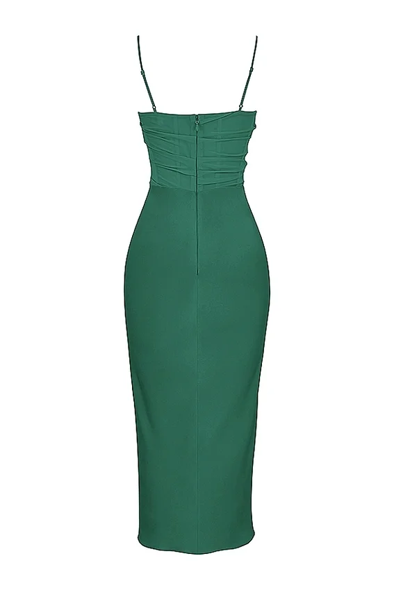 Teia Forest Draped Corset Midi Dress Teia Forest Draped Corset Midi Dress