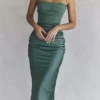 Teia Forest Draped Corset Midi Dress Teia Forest Draped Corset Midi Dress