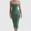 Teia Forest Draped Corset Midi Dress Teia Forest Draped Corset Midi Dress