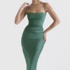 Teia Forest Draped Corset Midi Dress Teia Forest Draped Corset Midi Dress