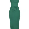 Teia Forest Draped Corset Midi Dress Teia Forest Draped Corset Midi Dress