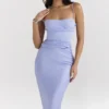 Teia Sky Draped Corset Midi Dress Teia Sky Draped Corset Midi Dress