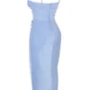 Teia Sky Draped Corset Midi Dress Teia Sky Draped Corset Midi Dress