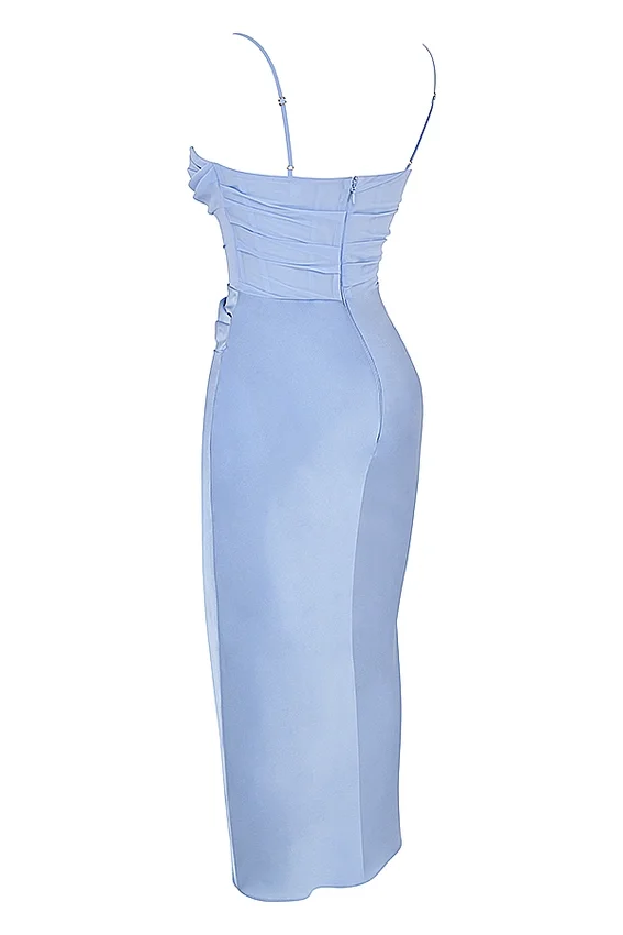 Teia Sky Draped Corset Midi Dress Teia Sky Draped Corset Midi Dress