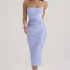 Teia Sky Draped Corset Midi Dress Teia Sky Draped Corset Midi Dress