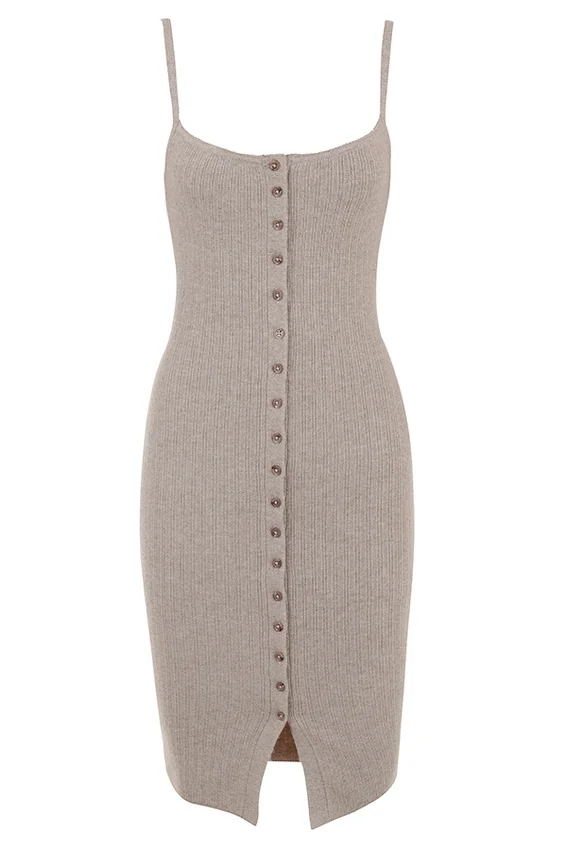 Teva Beige Cashmere Knit Midi Dress Teva Beige Cashmere Knit Midi Dress