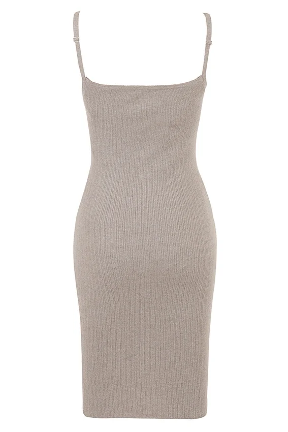 Teva Beige Cashmere Knit Midi Dress Teva Beige Cashmere Knit Midi Dress