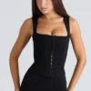 The Balconette Black Fitted Corset Top The Balconette Black Fitted Corset Top