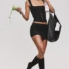 The Balconette Black Fitted Corset Top The Balconette Black Fitted Corset Top