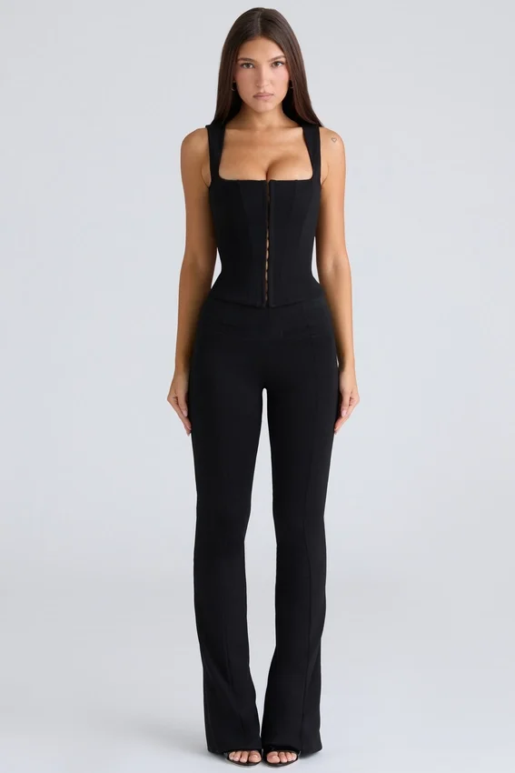 The Balconette Black Fitted Corset Top The Balconette Black Fitted Corset Top